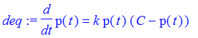 deq := diff(p(t),t) = k*p(t)*(C-p(t))