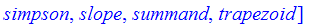 [D, Diff, Doubleint, Int, Limit, Lineint, Product, Sum, Tripleint, changevar, completesquare, distance, equate, integrand, intercept, intparts, leftbox, leftsum, makeproc, middlebox, middlesum, midpoin...