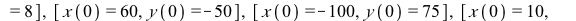 DEplot({DE4}, [x(t), y(t)], t = 0 .. .75, [[x(0) = -40, y(0) = 50], [x(0) = 1, y(0) = 20], [x(0) = -1, y(0) = -10], [x(0) = -20, y(0) = 8], [x(0) = 60, y(0) = -50], [x(0) = -100, y(0) = 75], [x(0) = 1...