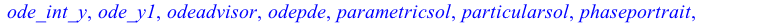 [AreSimilar, Closure, DEnormal, DEplot, DEplot3d, DEplot_polygon, DFactor, DFactorLCLM, DFactorsols, Dchangevar, Desingularize, FunctionDecomposition, GCRD, Gosper, Heunsols, Homomorphisms, IVPsol, Is...